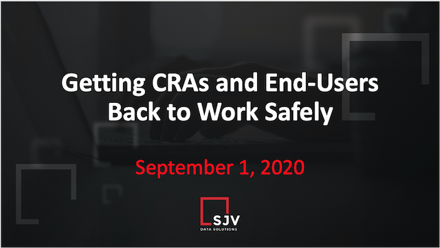 Webinar: Getting CRAs and End Users Back to Work Safely